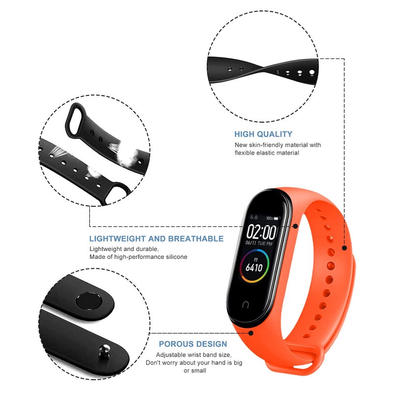 BANGTING 20 قطعة استبدال حزام متوافق مع Xiaomi Mi Band 4 / Xiaomi Mi Band 3 لـ Xiaomi Mi Band 4 سوار معصم إكسسوارات سيليكون لـ Mi Fit 3 Straps (20 لونًا) - Image 5